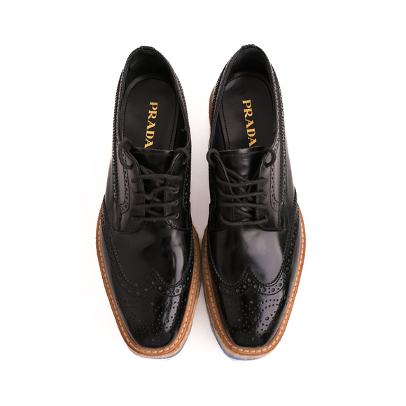 Excellent Prada Leather Shoes Combined Color Size 36.5 with Platform Sole - Picture 6 of 7
